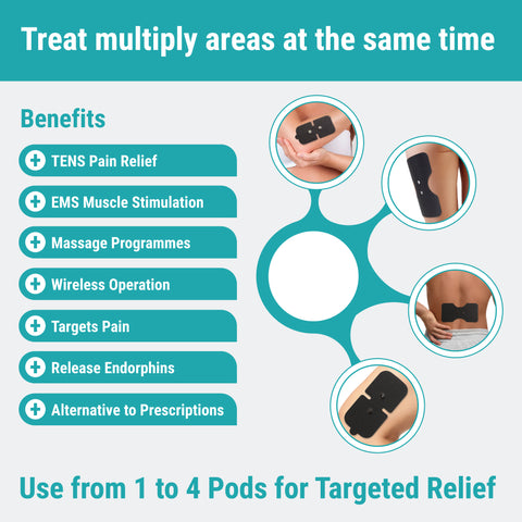Professional Wireless TENS & EMS for Pain Relief and Muscle Recovery | 18 Programmes